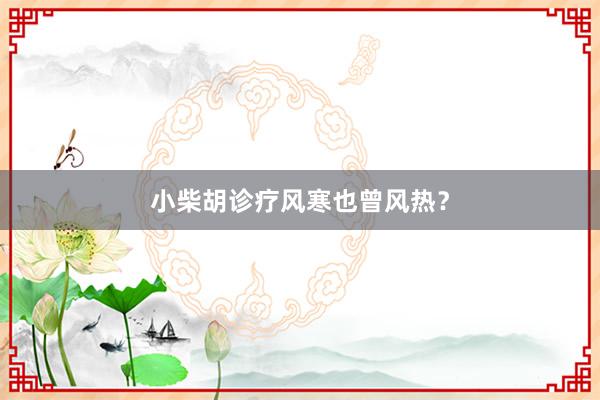 小柴胡诊疗风寒也曾风热？